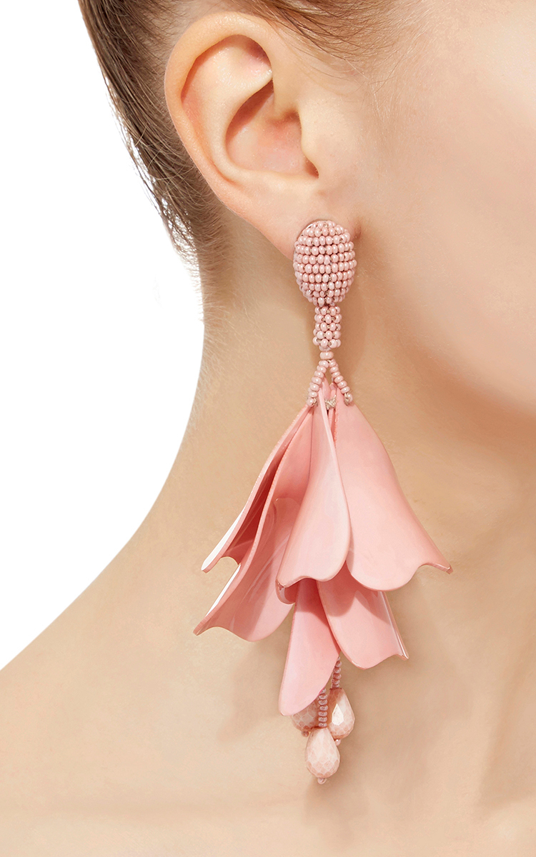 oscar de la renta small impatiens earrings