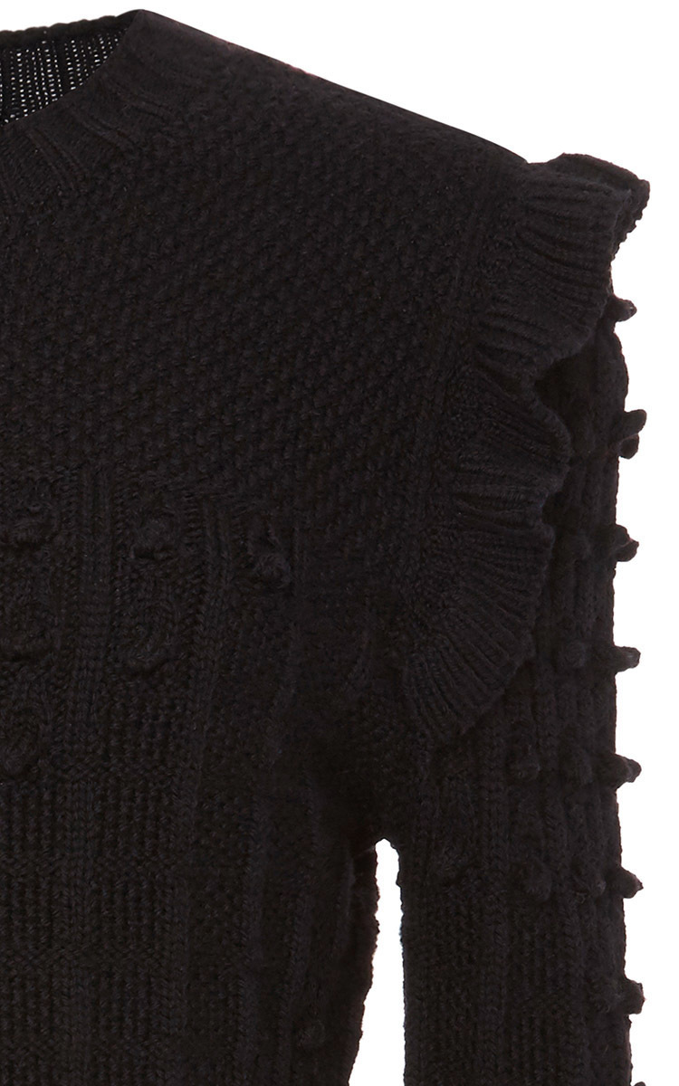 Black Ruffled Merino Sweater By Philosophy Di Lorenzo Serafini Moda Operandi