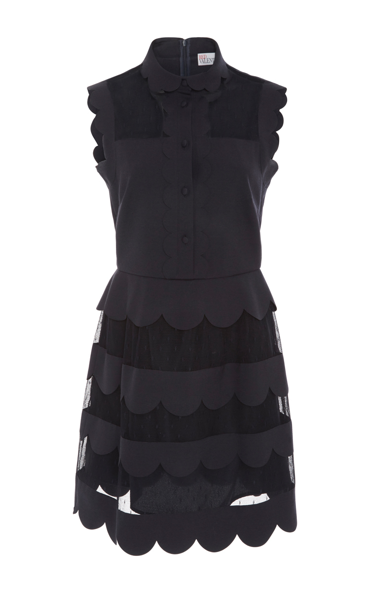 red valentino scalloped dress