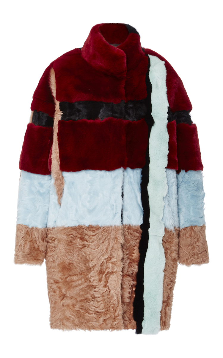 Intarsia Rex Lapin and Xiangao Lamb Fur Overcoat by Jo | Moda Operandi