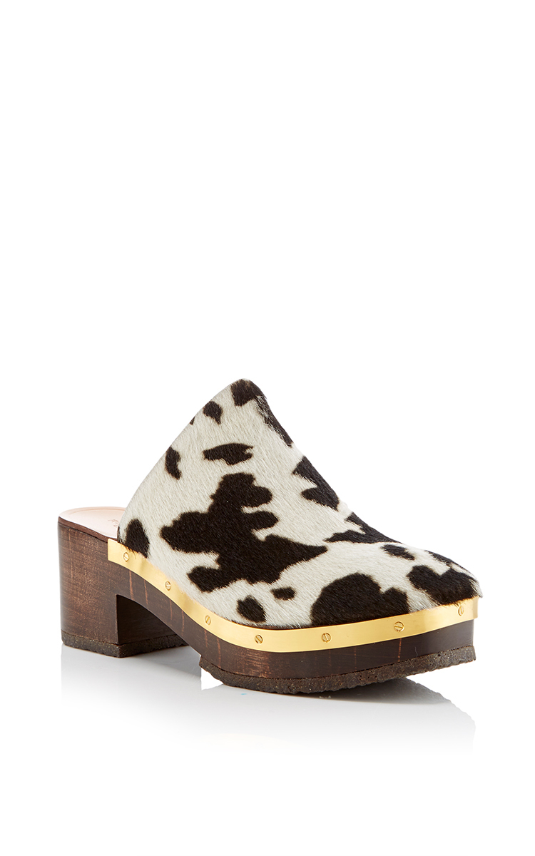 cow print clogs
