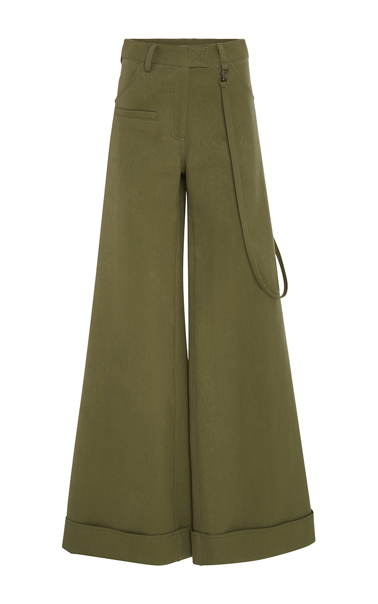 wide leg army green pants