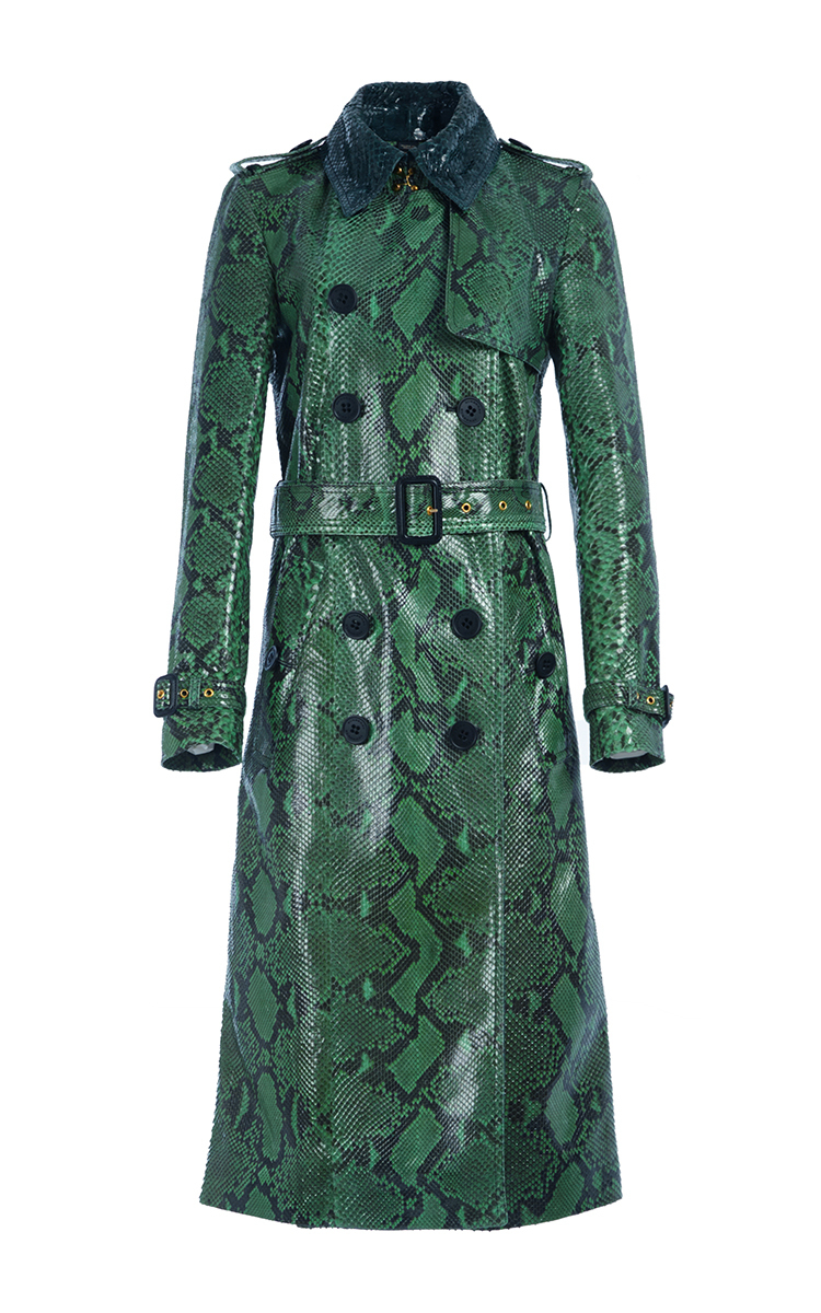 Python Trench Coat with belted waist by 