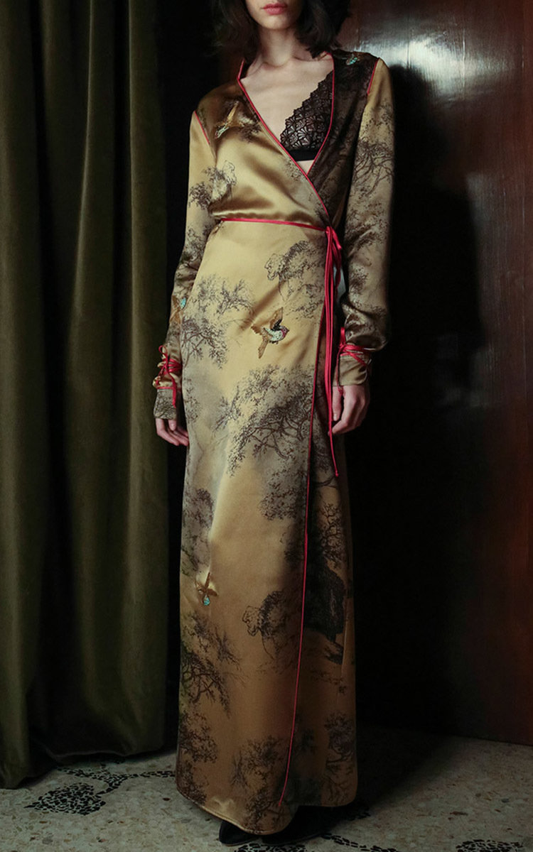 Liza Printed Silk Long Dressing Gown By The Attico Moda Operandi