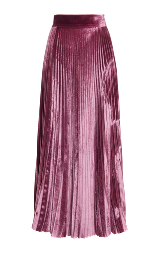 Velvet Pleated Skirt by Luisa Beccaria | Moda Operandi