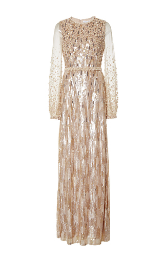Long Sleeve Sequin Gown by Andrew Gn | Moda Operandi