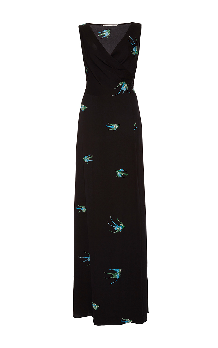 Sleeveless Floor Length Wrap Dress By Diane Von Furstenberg Moda