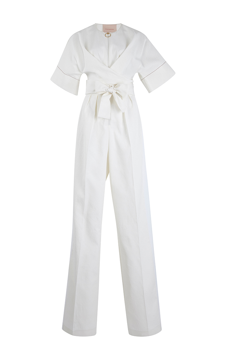 white short sleeve jumpsuit