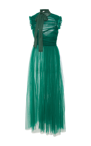 Sleeveless Draped Silk Chiffon Long Dress by Rochas | Moda Operandi