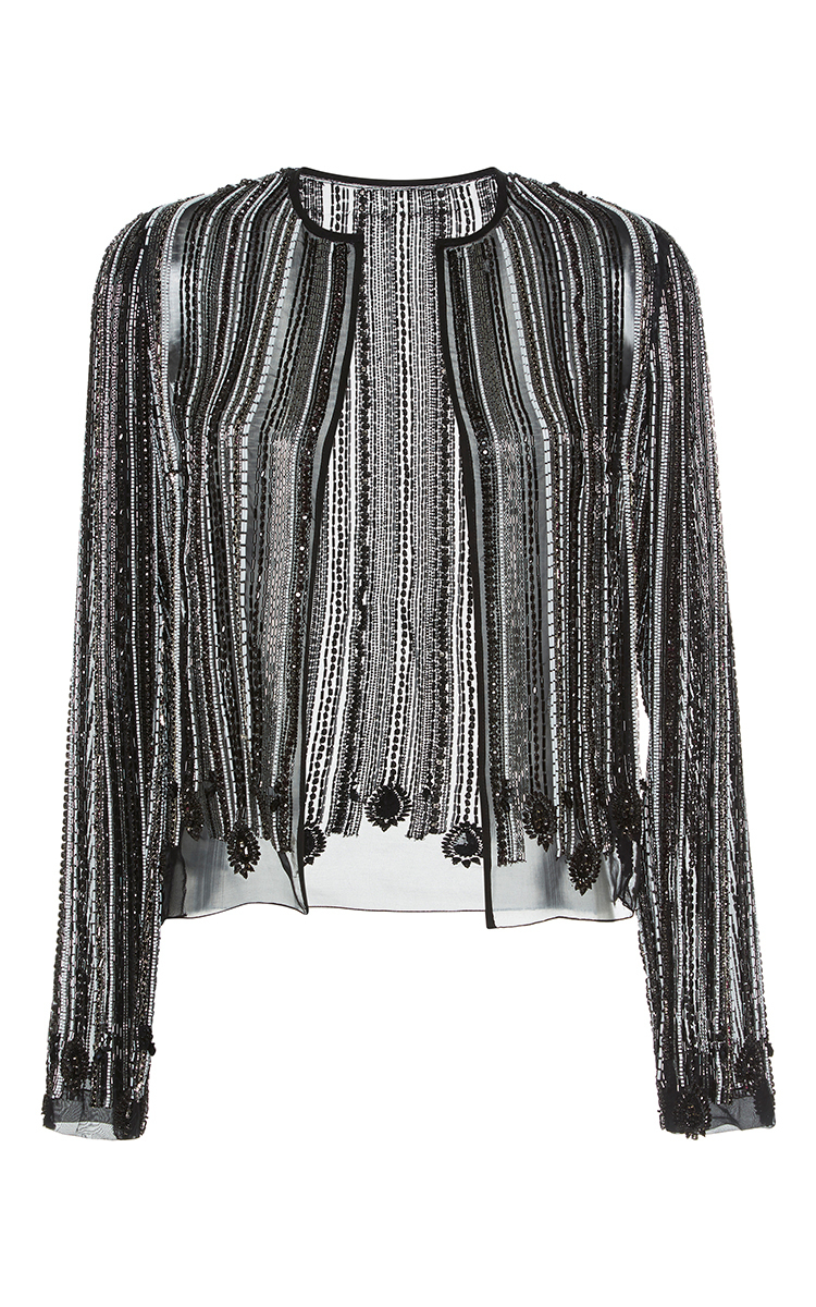 black beaded evening jacket