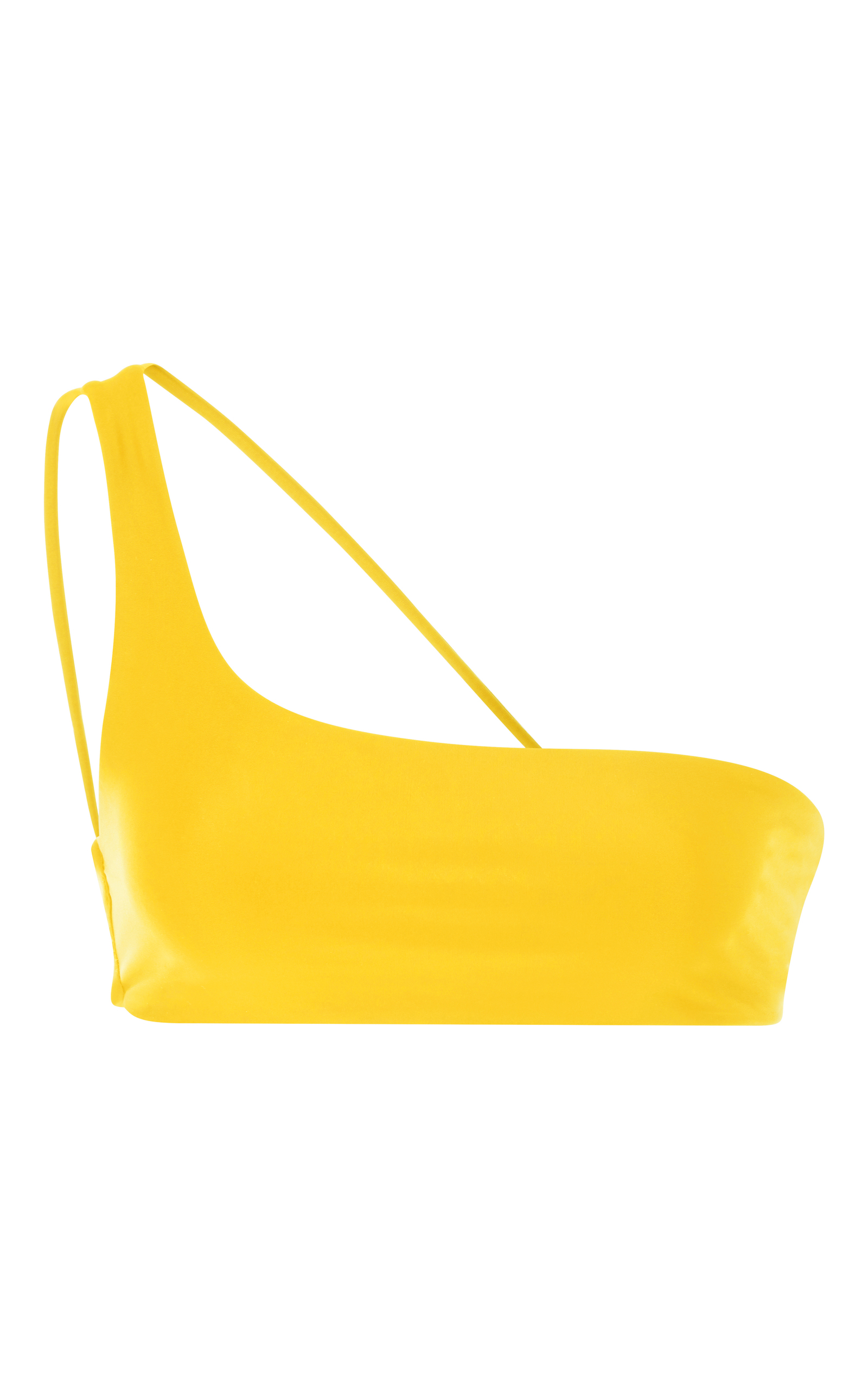 one shoulder yellow bikini