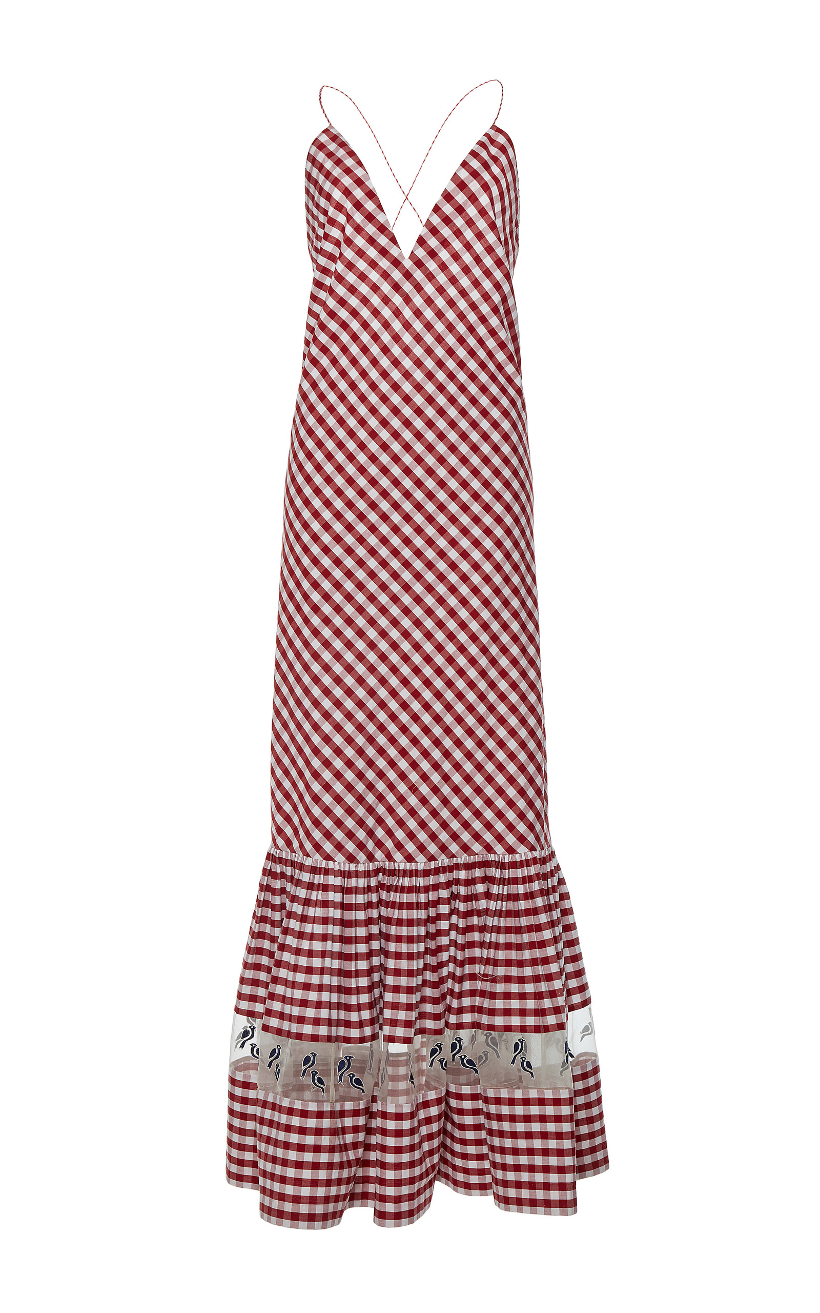 red gingham maxi dress