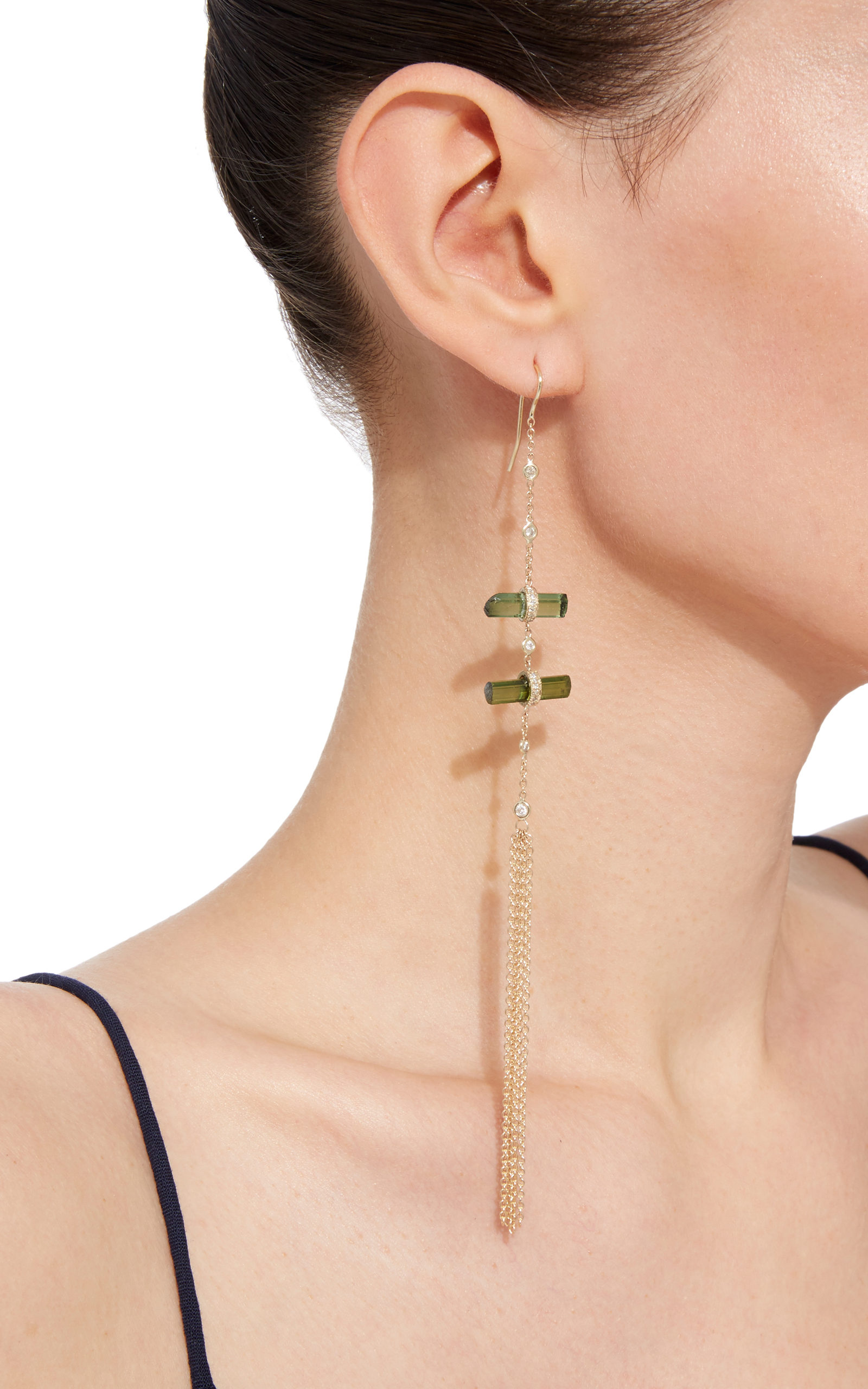 5 Diamond Bezel Aqua Aura Bar Shower Earrings By Jacquie Aiche 5 Diamond Bezel Aqua Aura Bar Shower