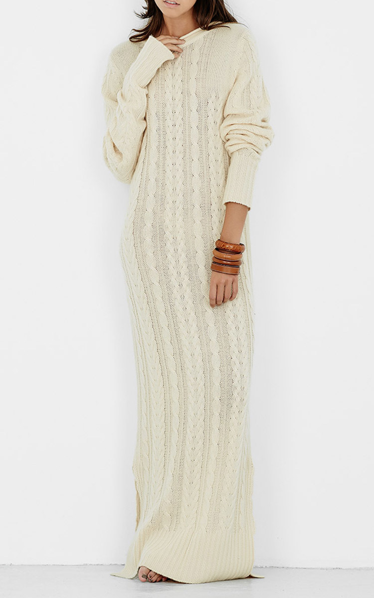cable knit maxi dress