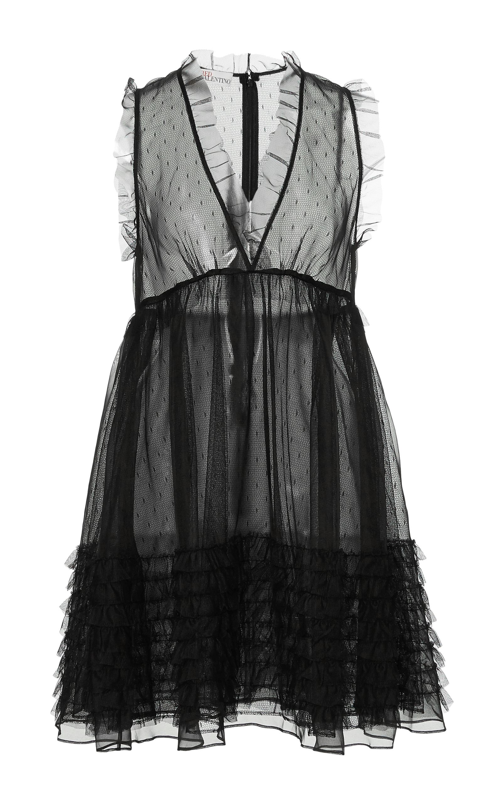 red valentino black tulle dress
