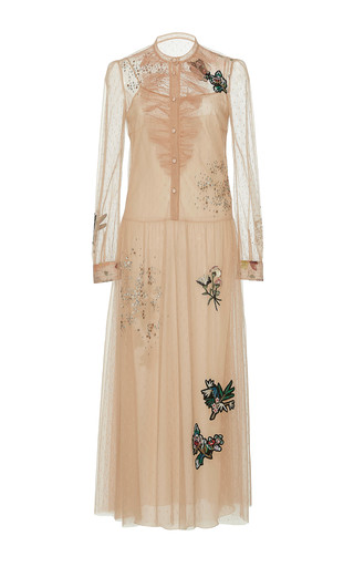 Point D'Esprit Dress With Chelsea Flower Patches And | Moda Operandi