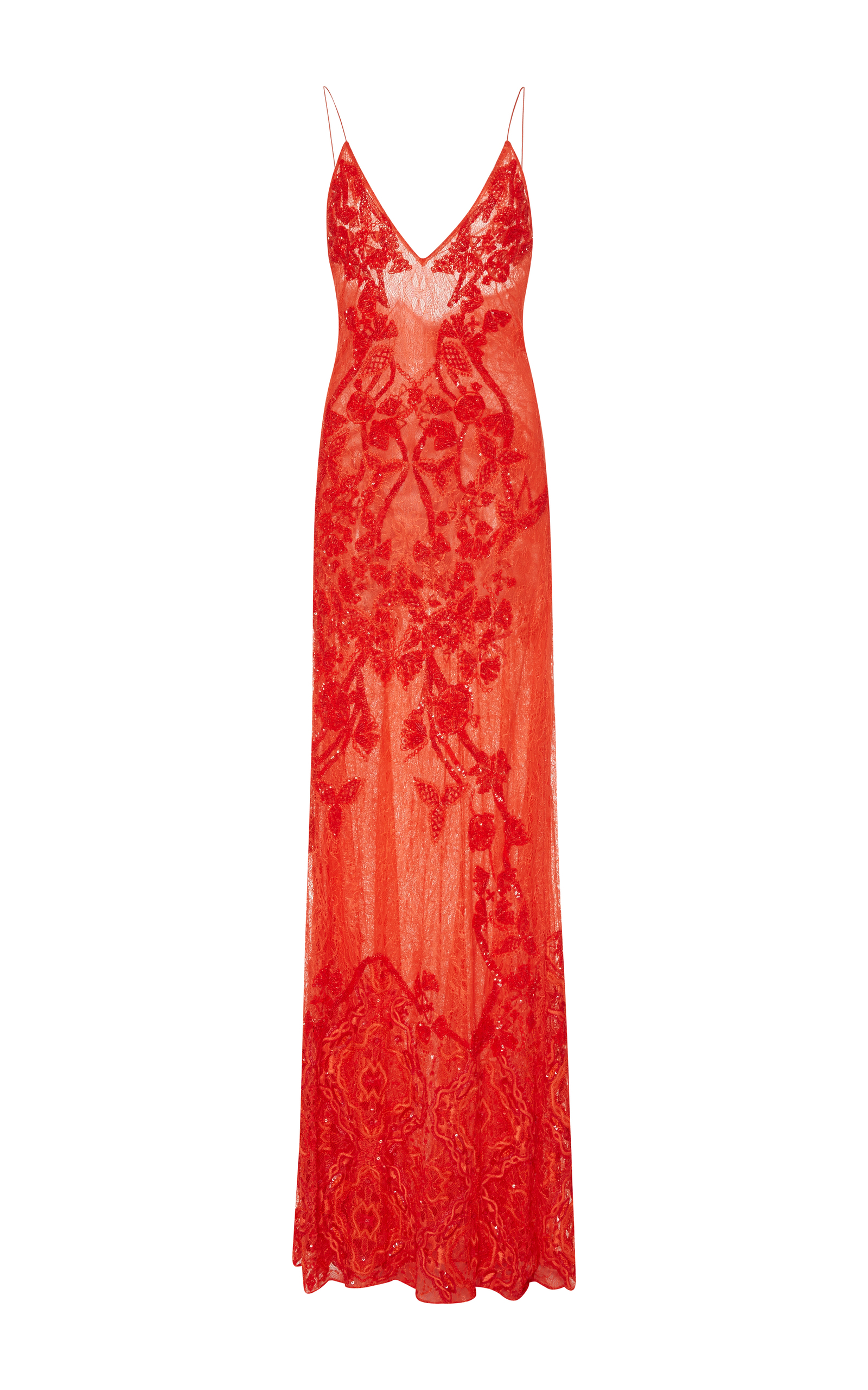 red sequin slip dress