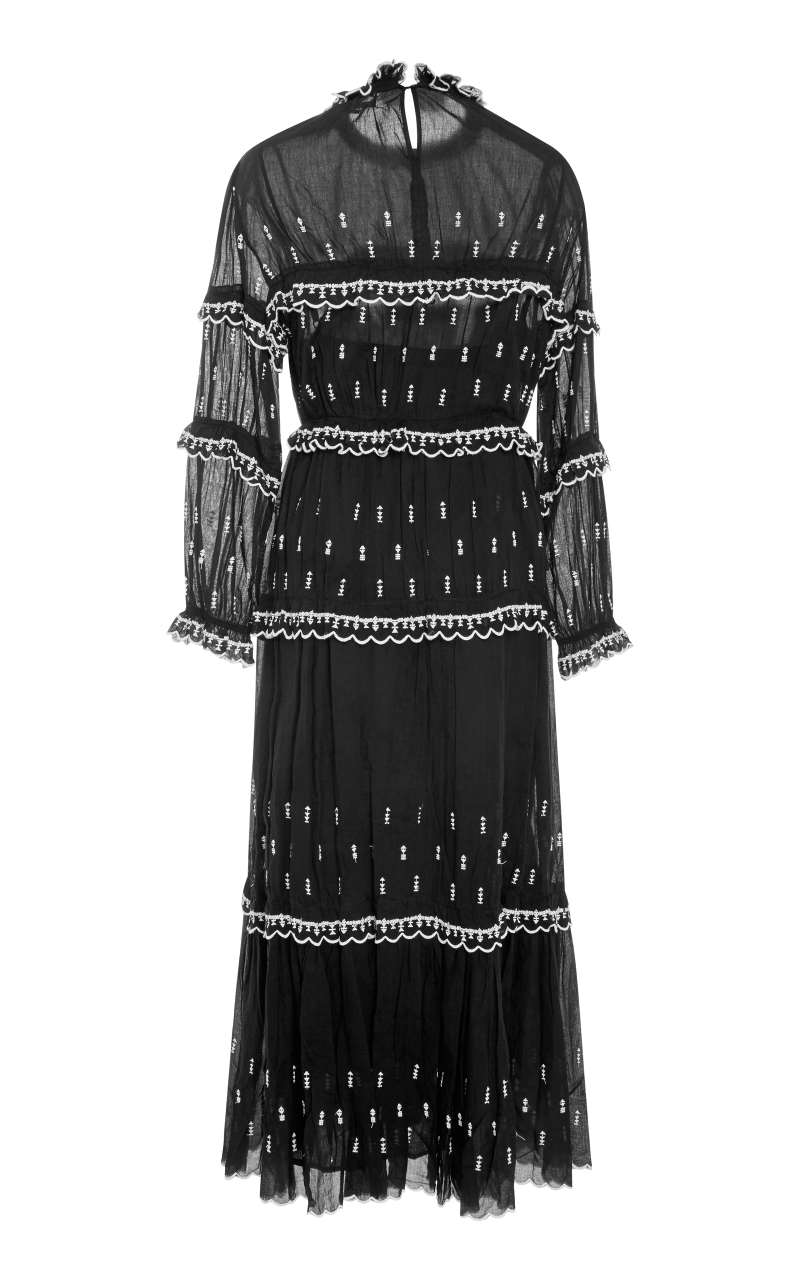 isabel embroidered midi dress