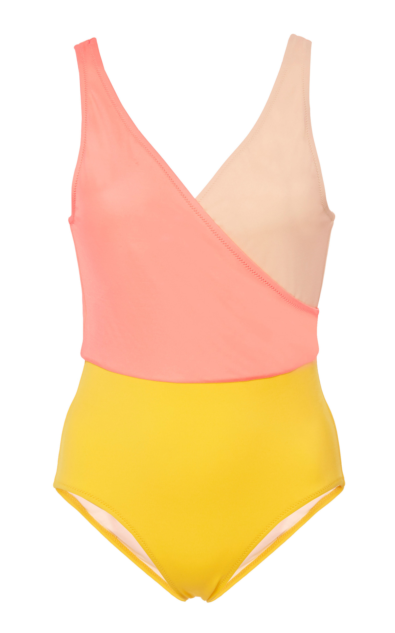 solid and striped ballerina swimsuit
