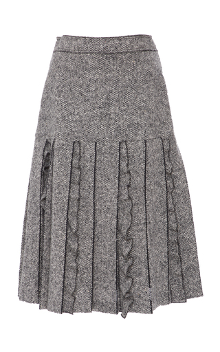 Pleated Tweed Skirt by Amelia Toro | Moda Operandi