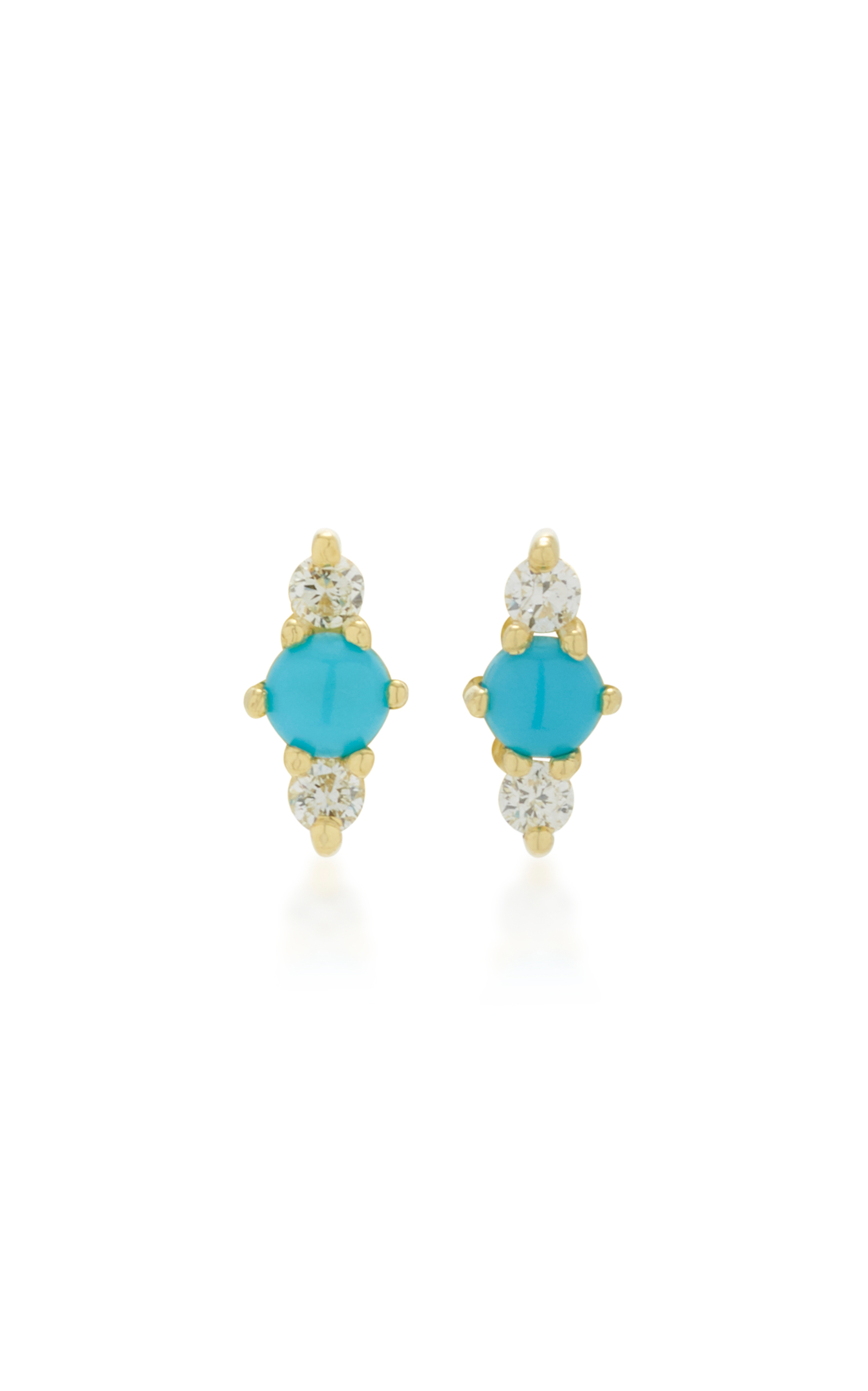Hanley 14K Gold Turquoise and Diamond Earrings