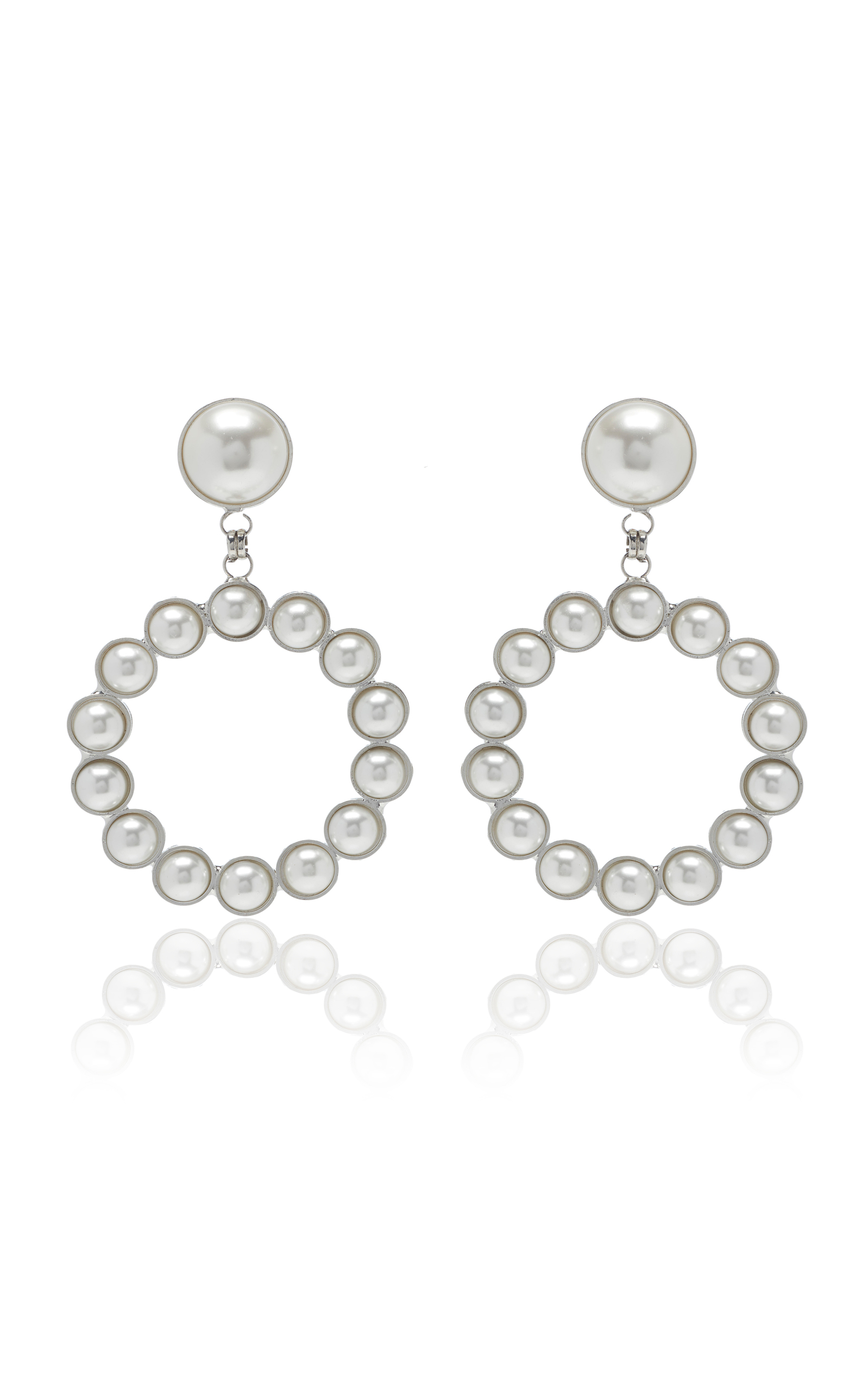 pearl circle earrings