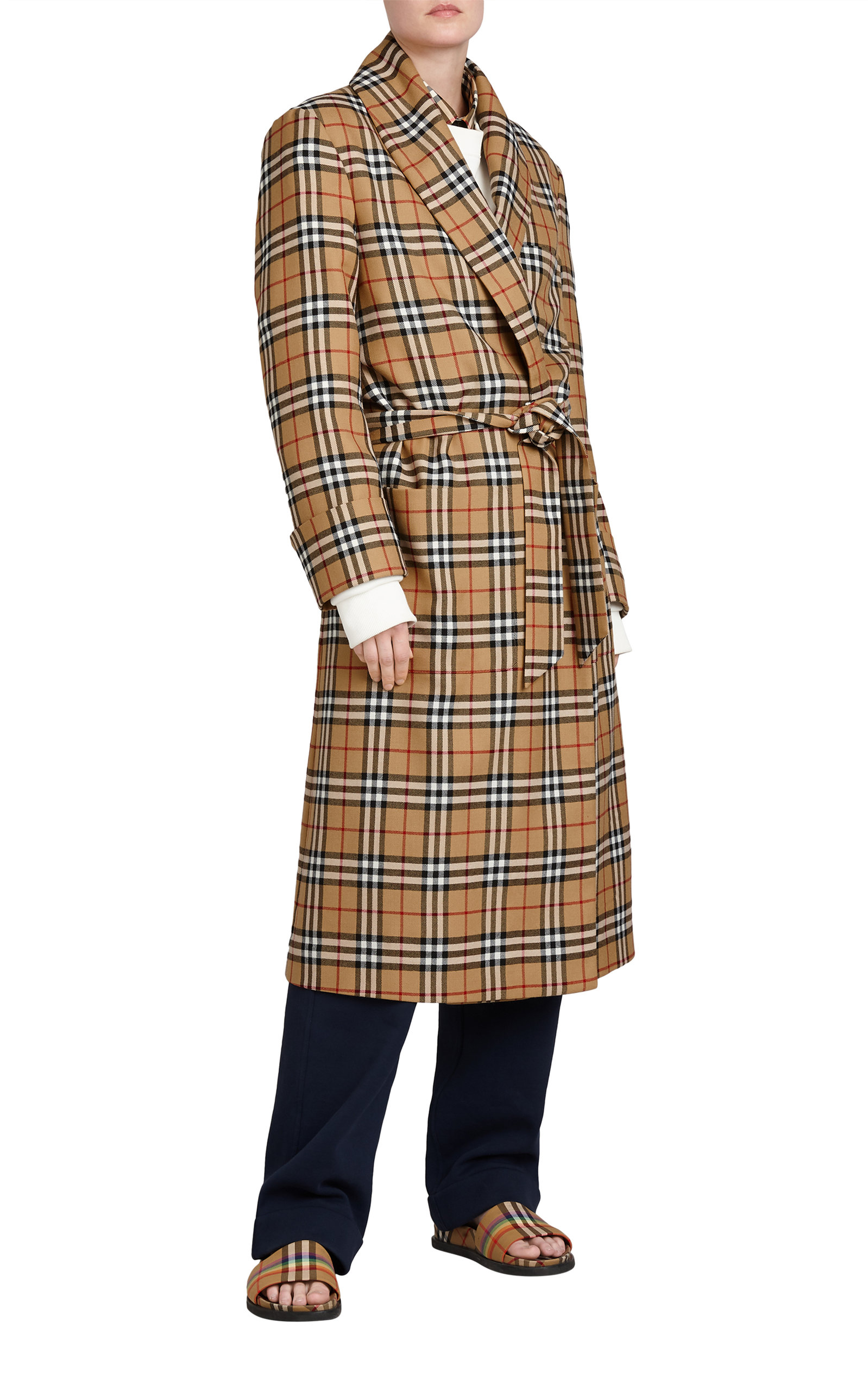 Checkered Wool Coat By Burberry | Moda 