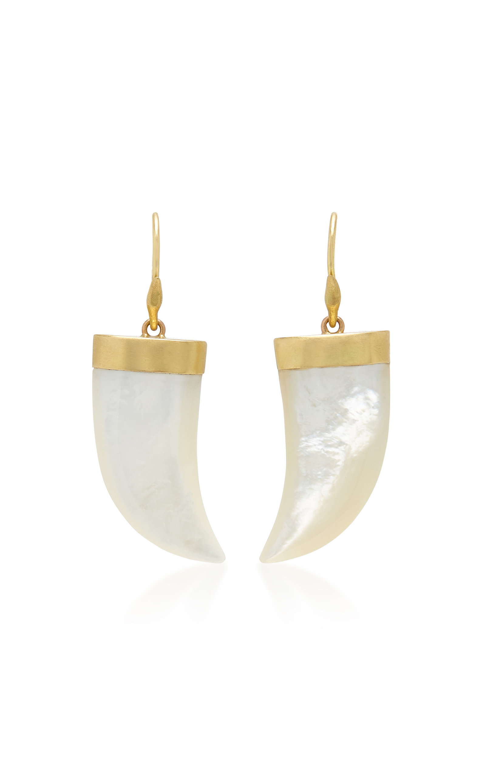 Tiger Claw 14K Yellow Gold Mother Of Pearl Earrings