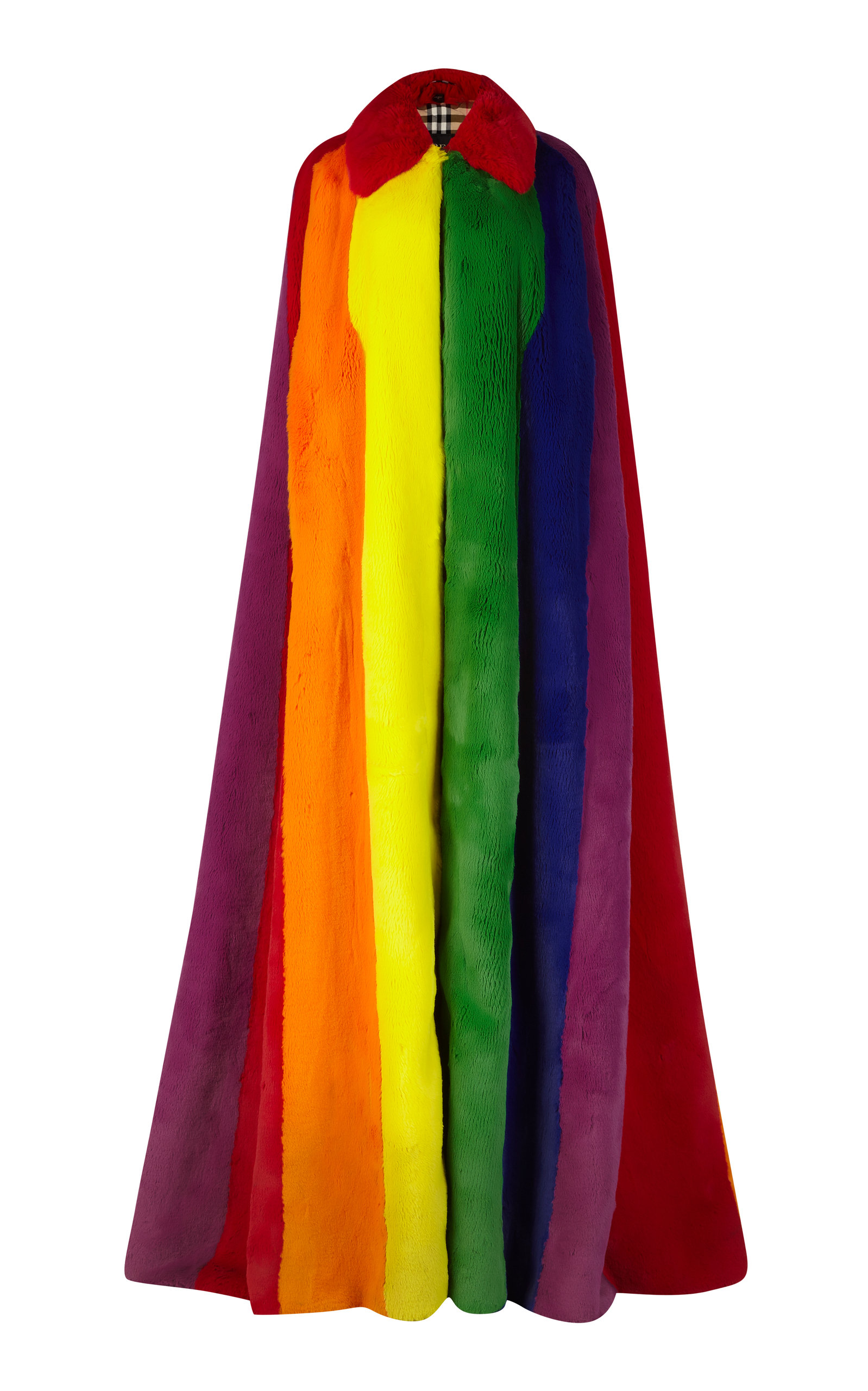 burberry rainbow fur cape