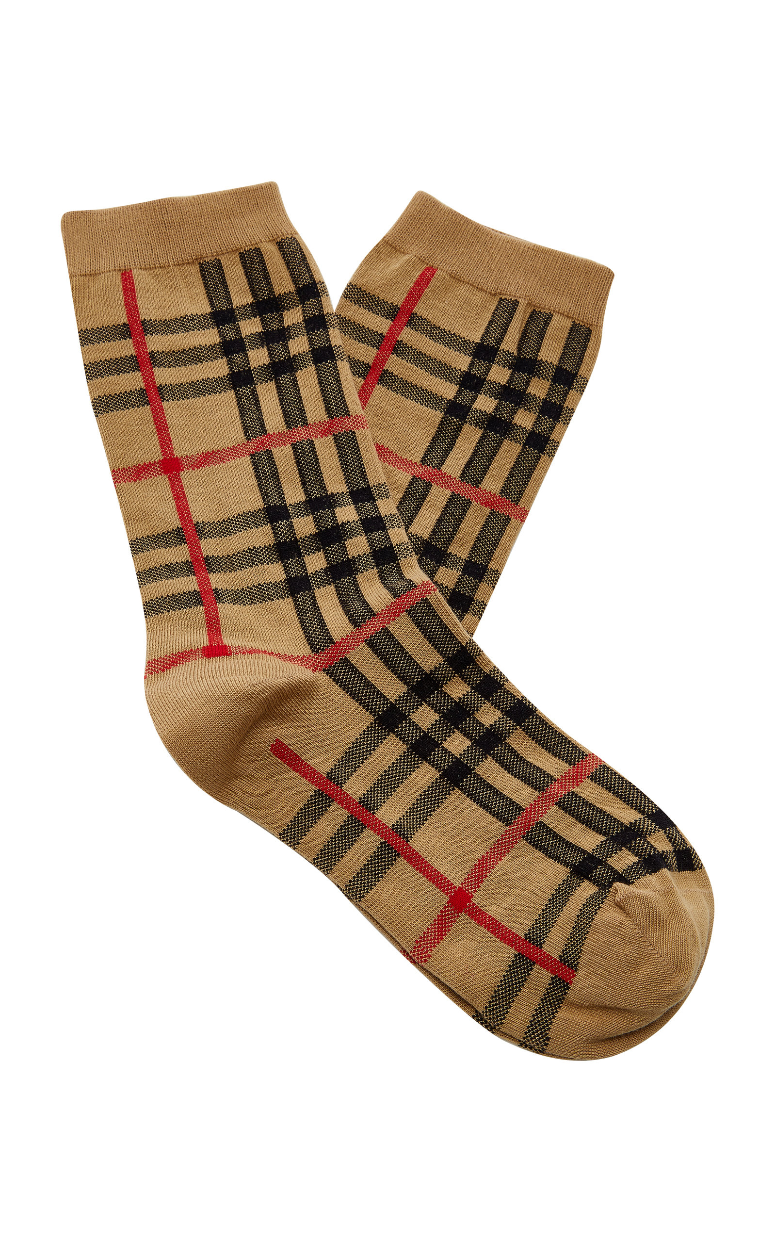 Plaid Cotton-Blend Socks By Burberry 