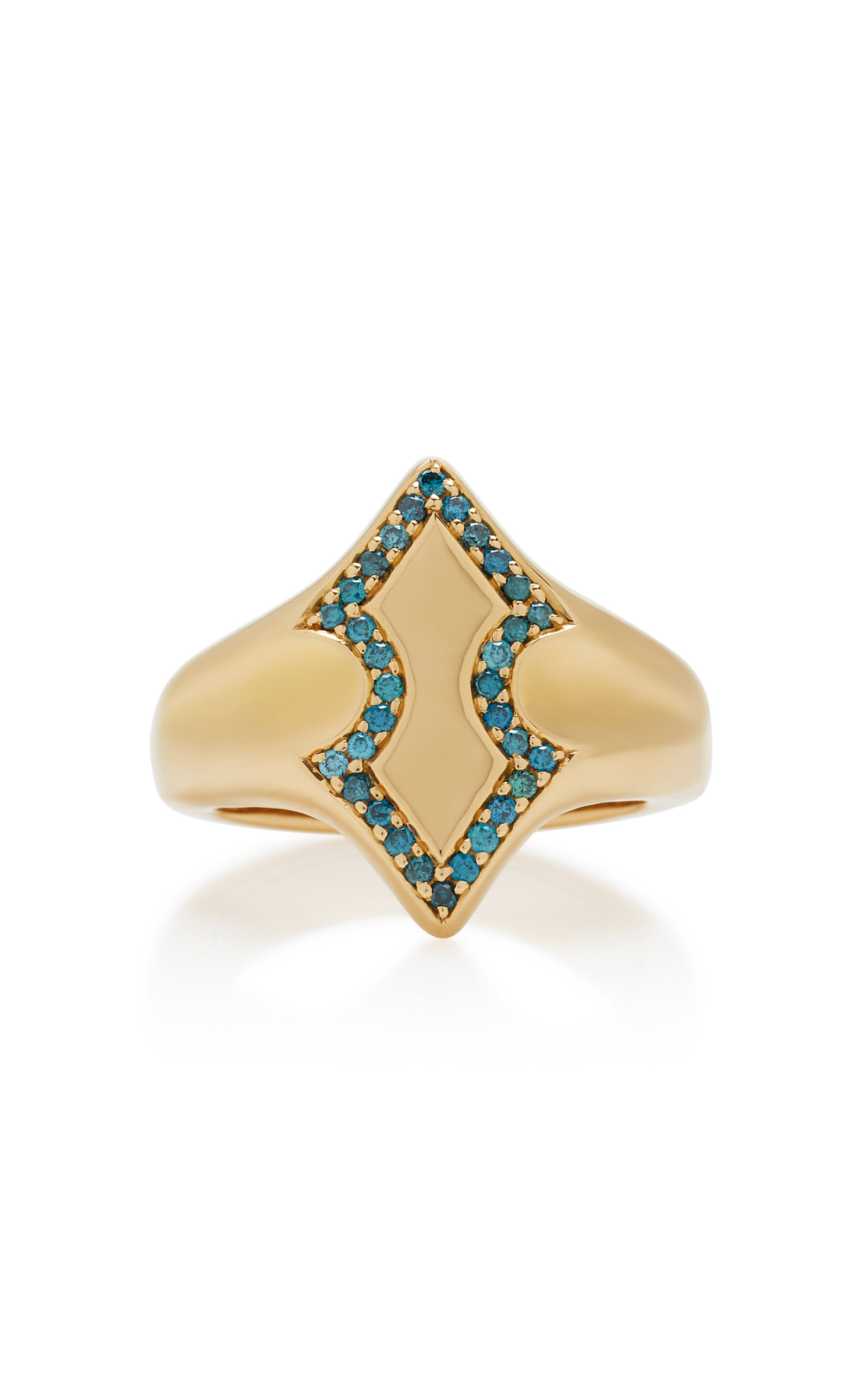 Adina 18K Gold Diamond Signet Ring