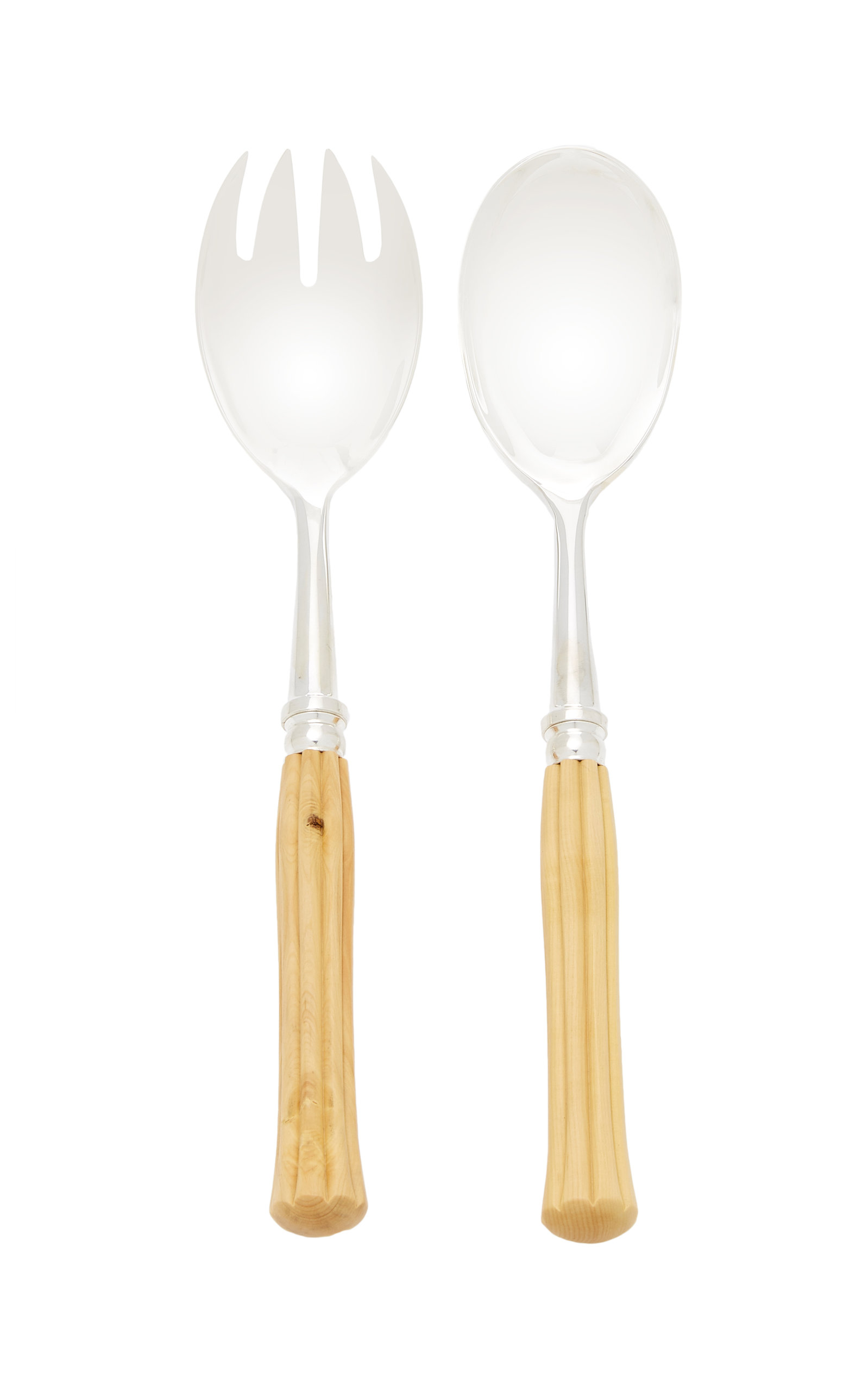 Alain Saint-Joanis Majestic Boxwood Silver-Plated Salad Set  - Metallic