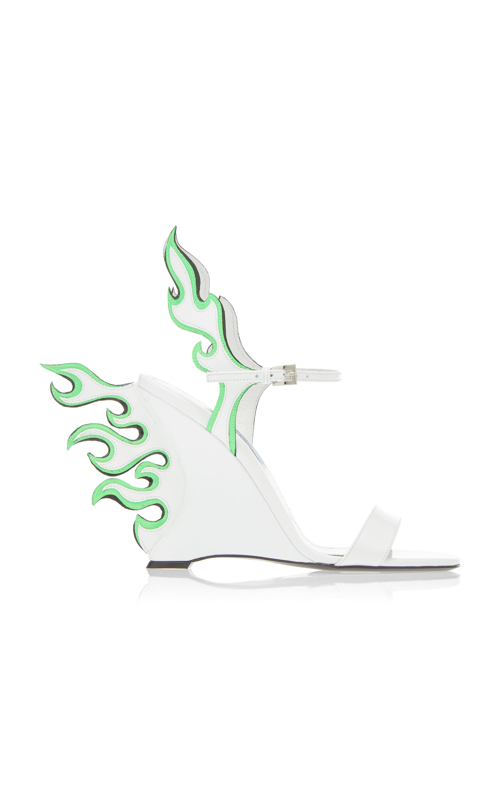 prada flame heels green