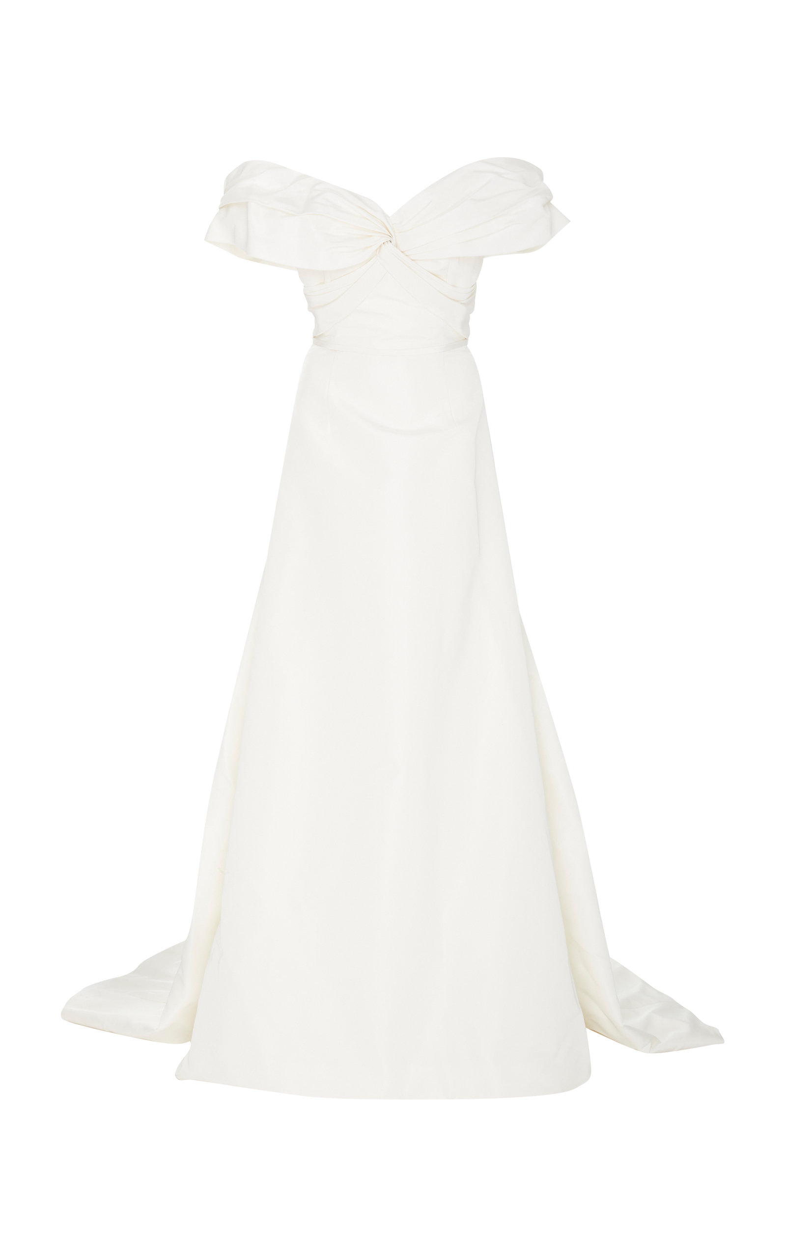 Harlow Twisted Off The Shoulder Silk A Line Gown By Moda Operandi