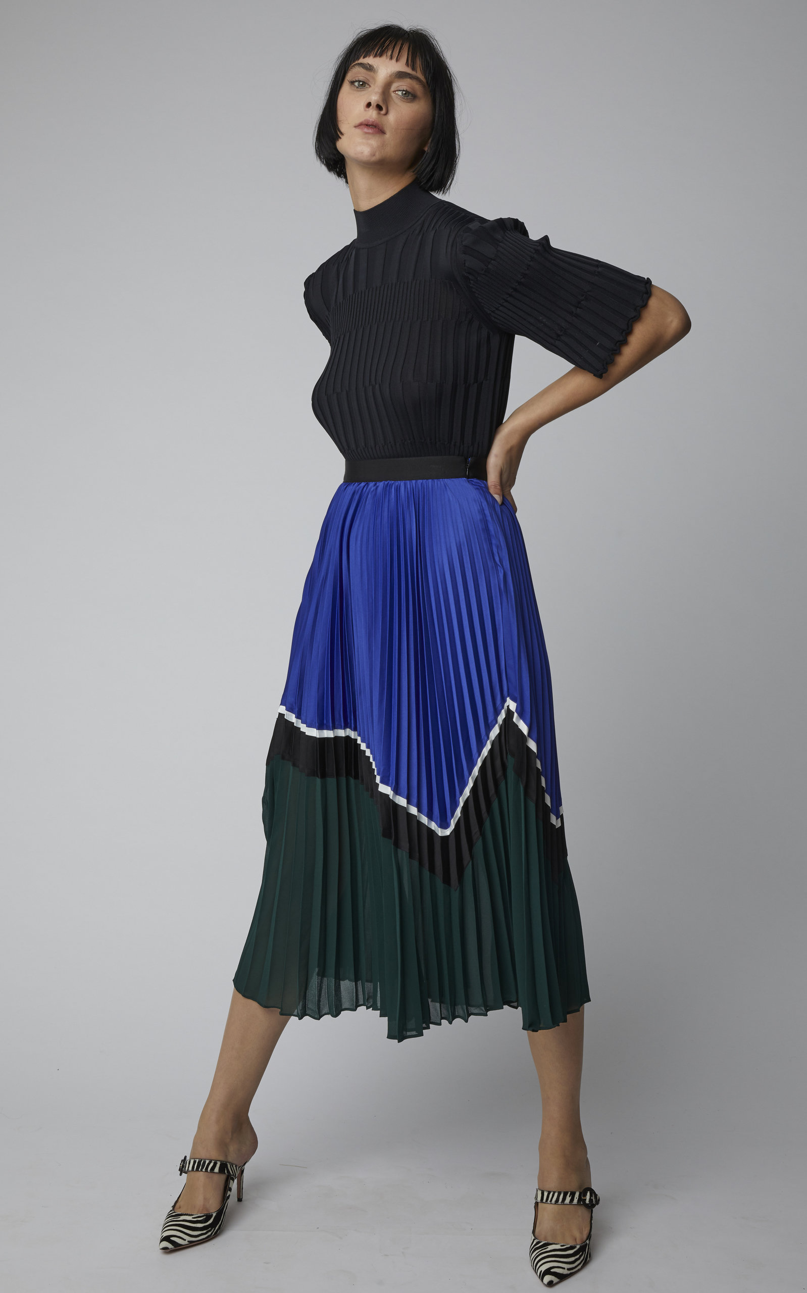 self portrait pleated skirt