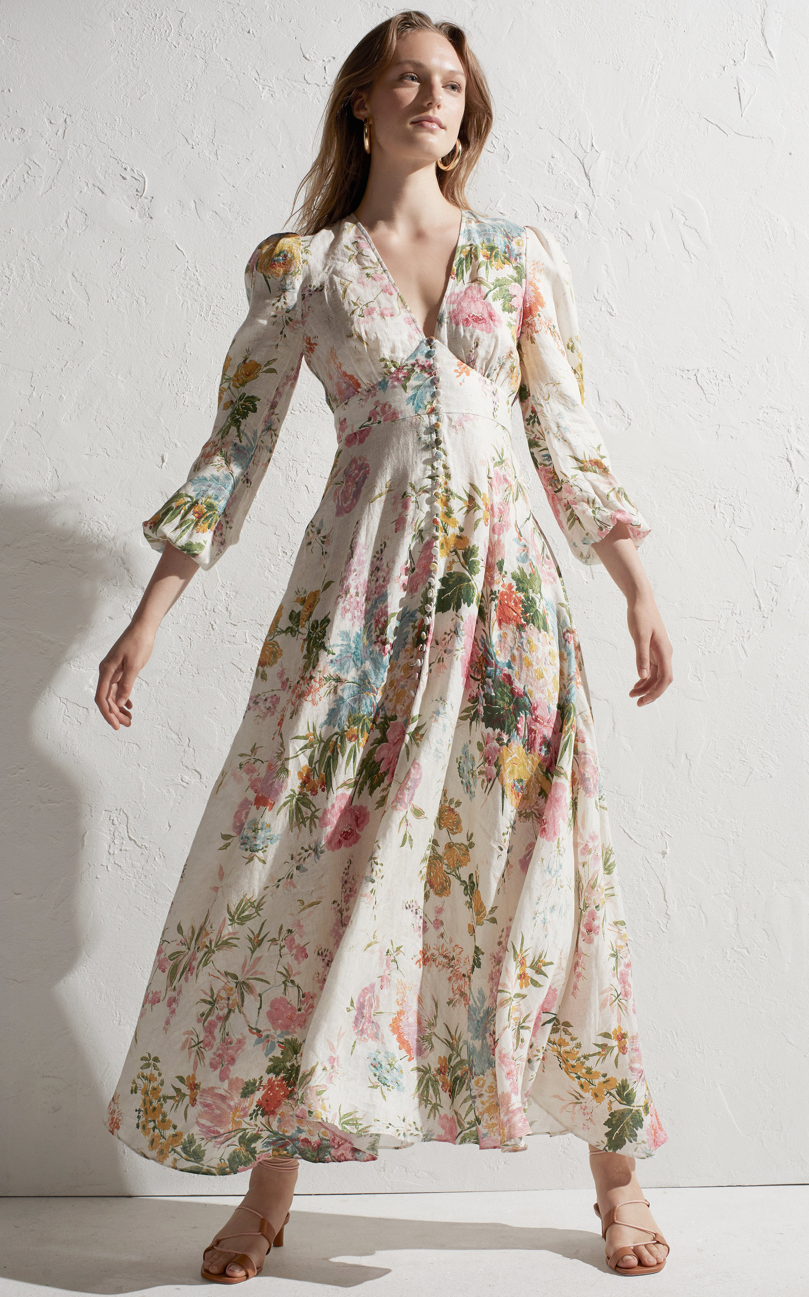 heathers plunge long dress