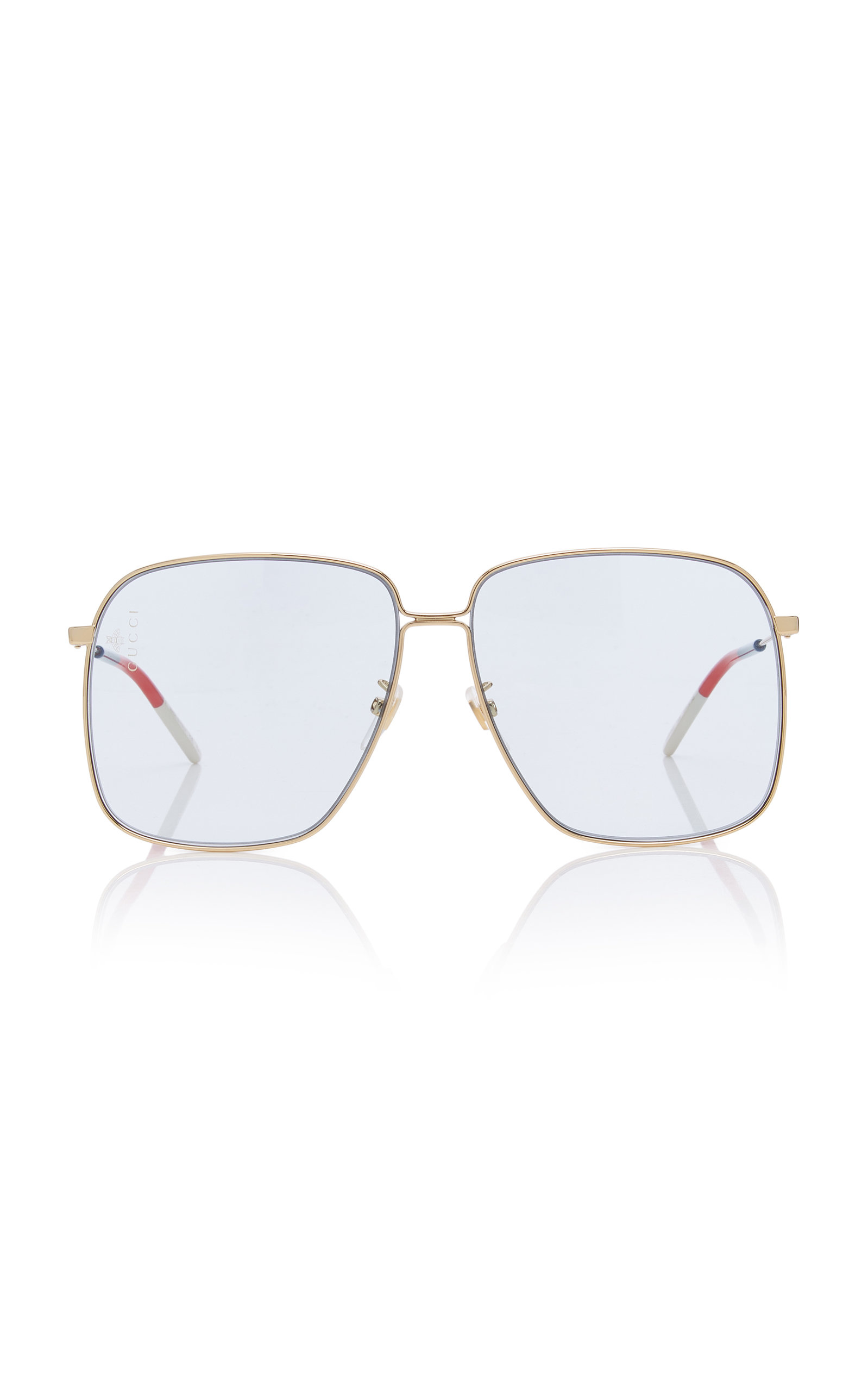 gucci square frame metal sunglasses