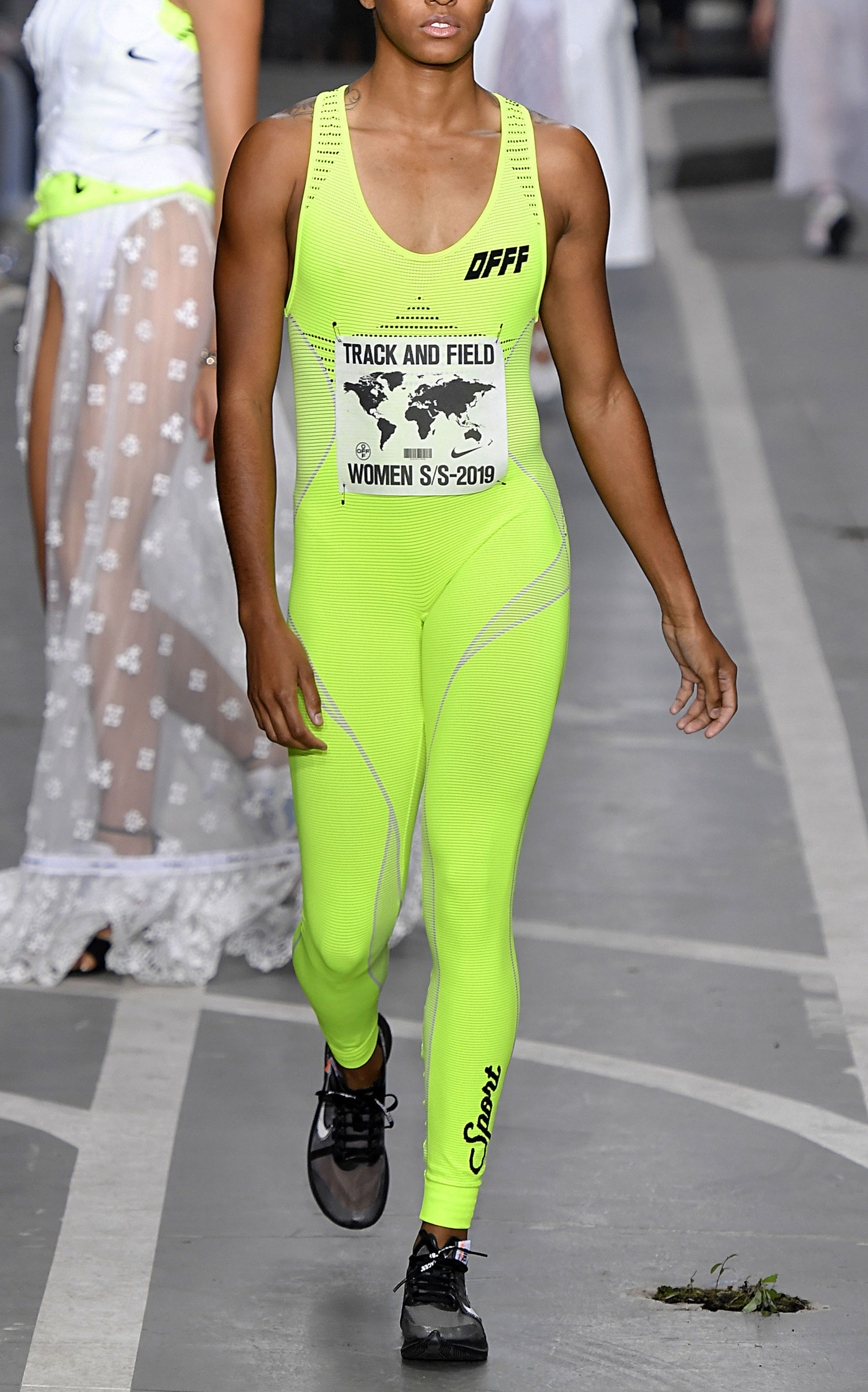 off white athletic jumpsuit