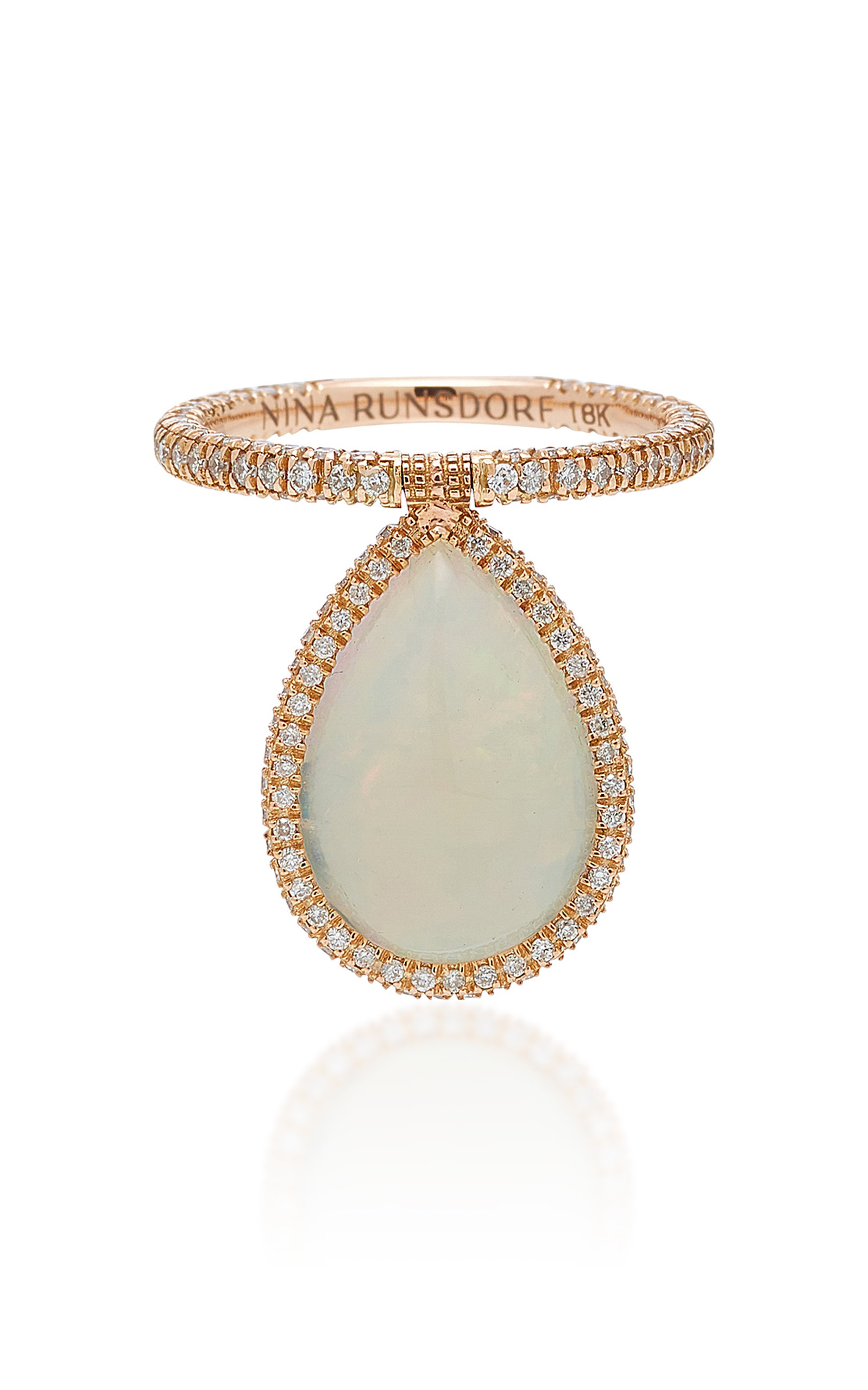 18K Rose Gold Opal And Diamond Flip Ring