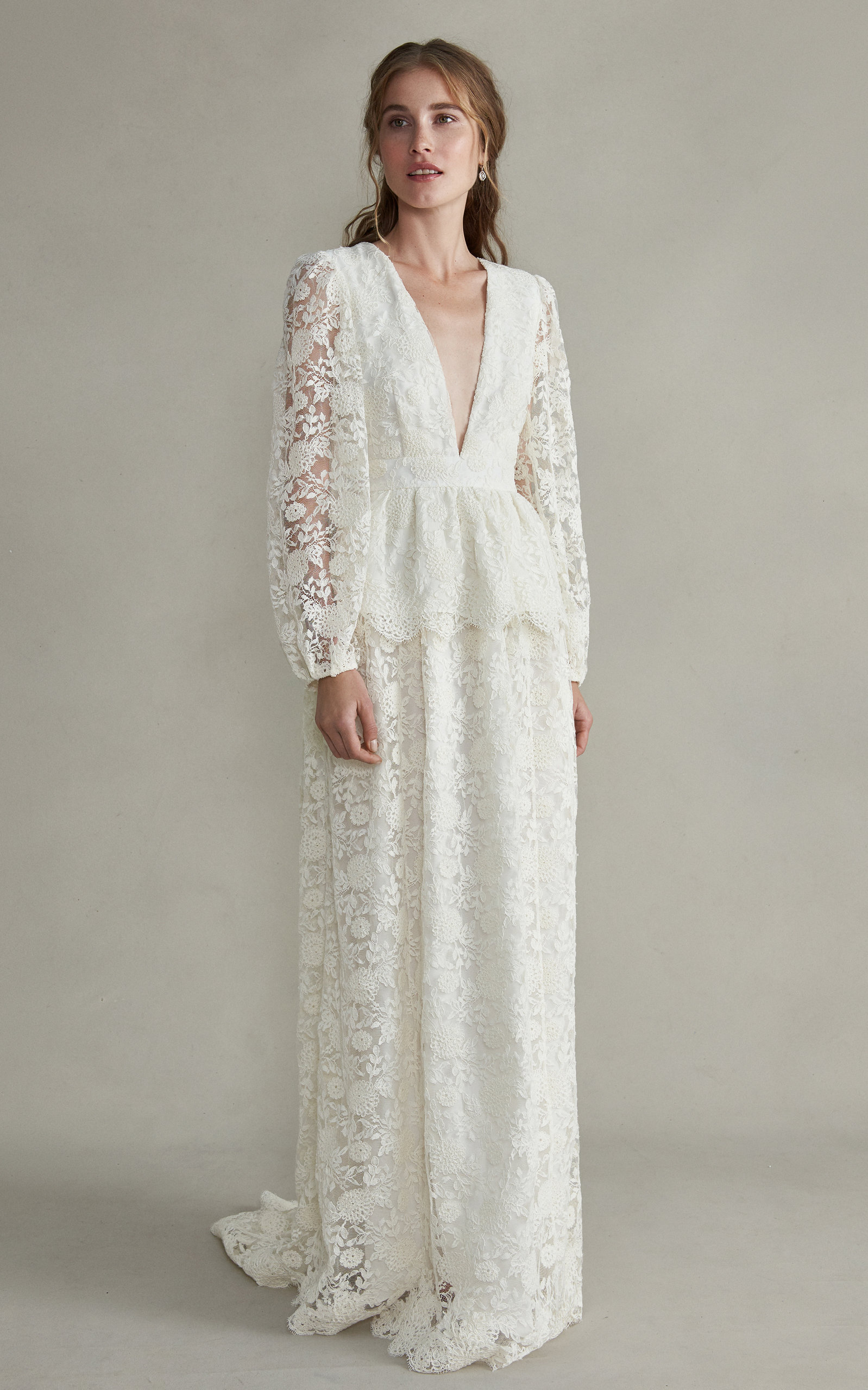 white silk long sleeve dress