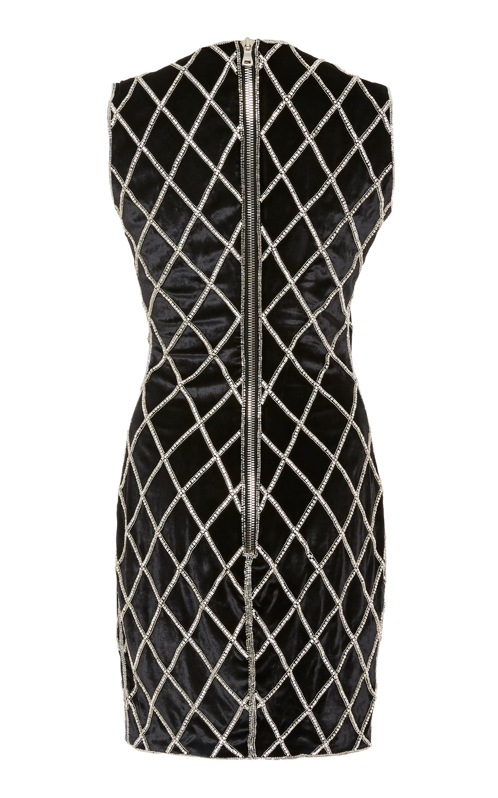 sequin detail velvet dress
