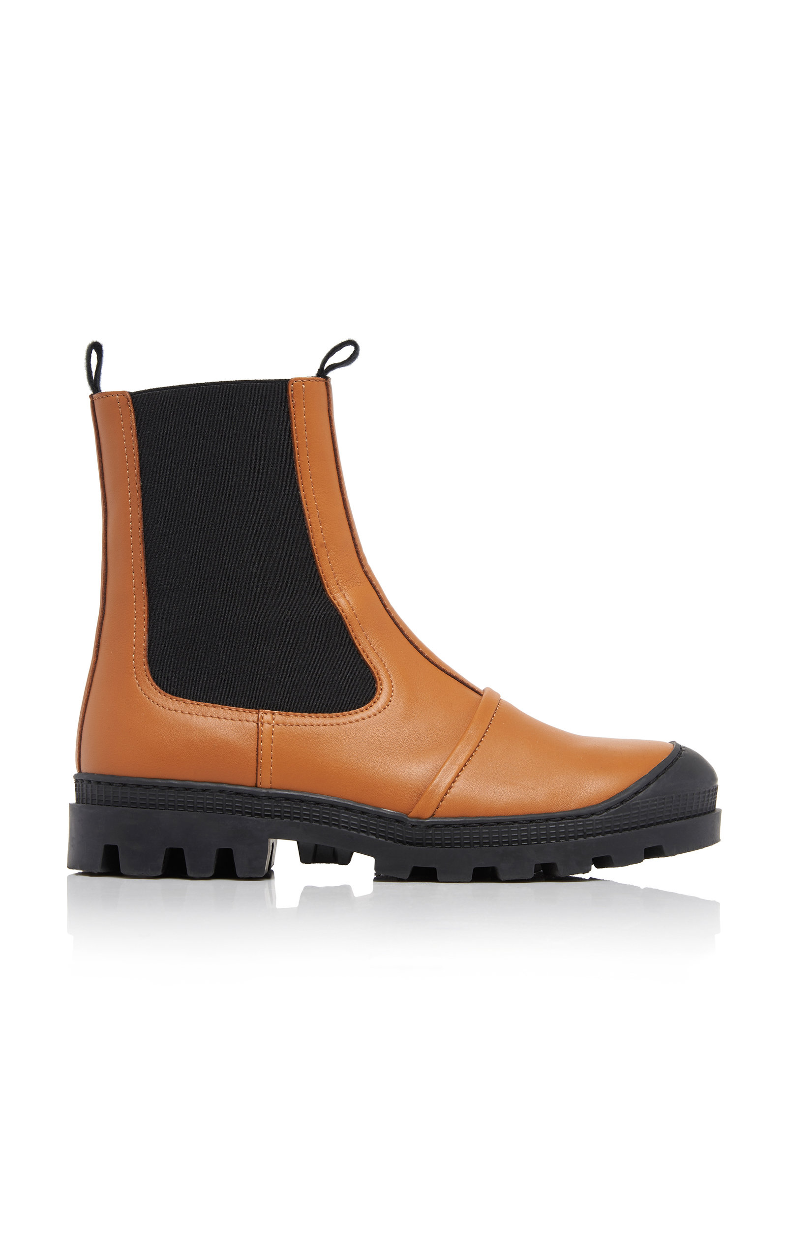 Loewe - Women's Rubber-Paneled Leather Chelsea Boots - Brown - IT 36 - Moda Operandi