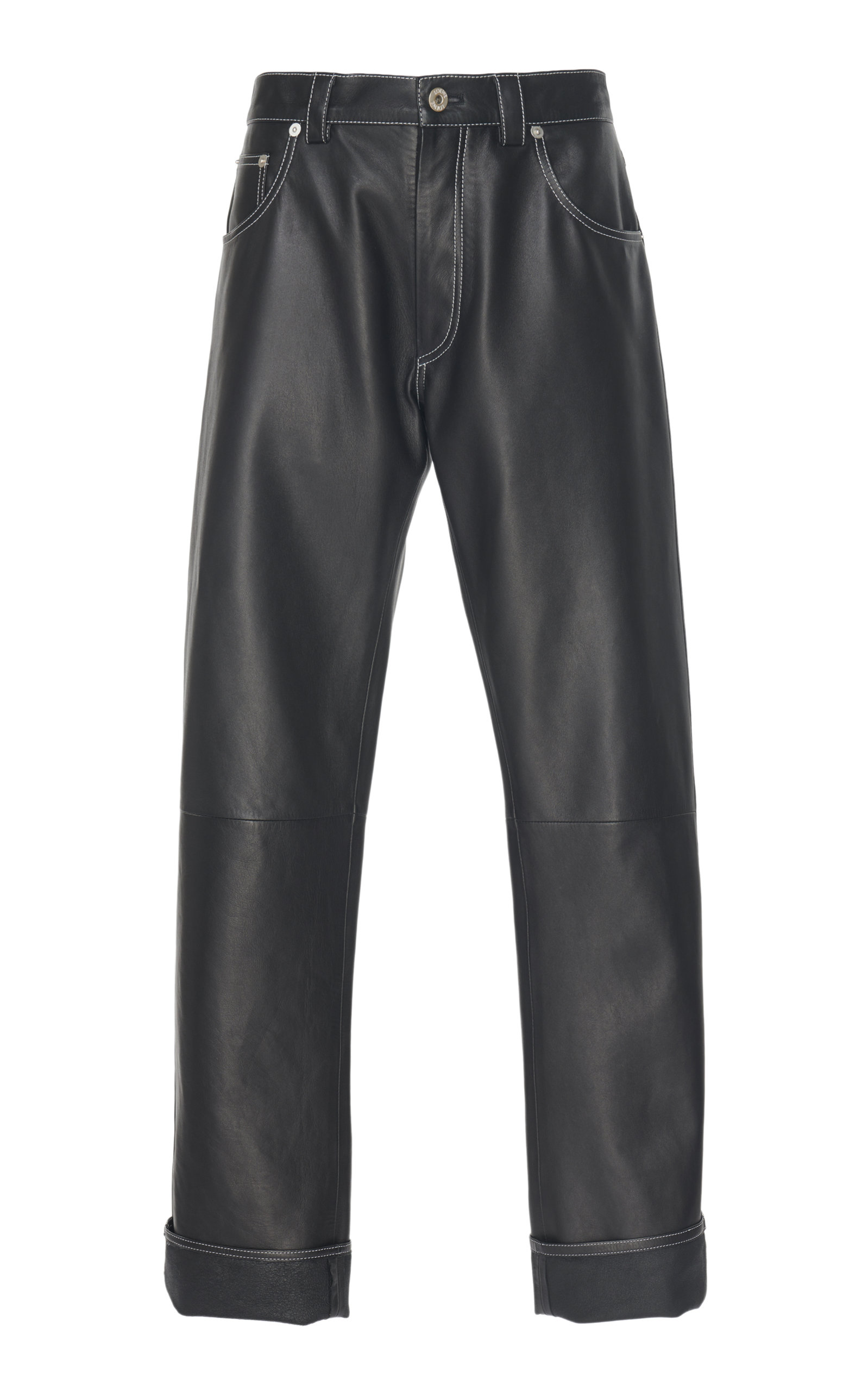 straight leather pants