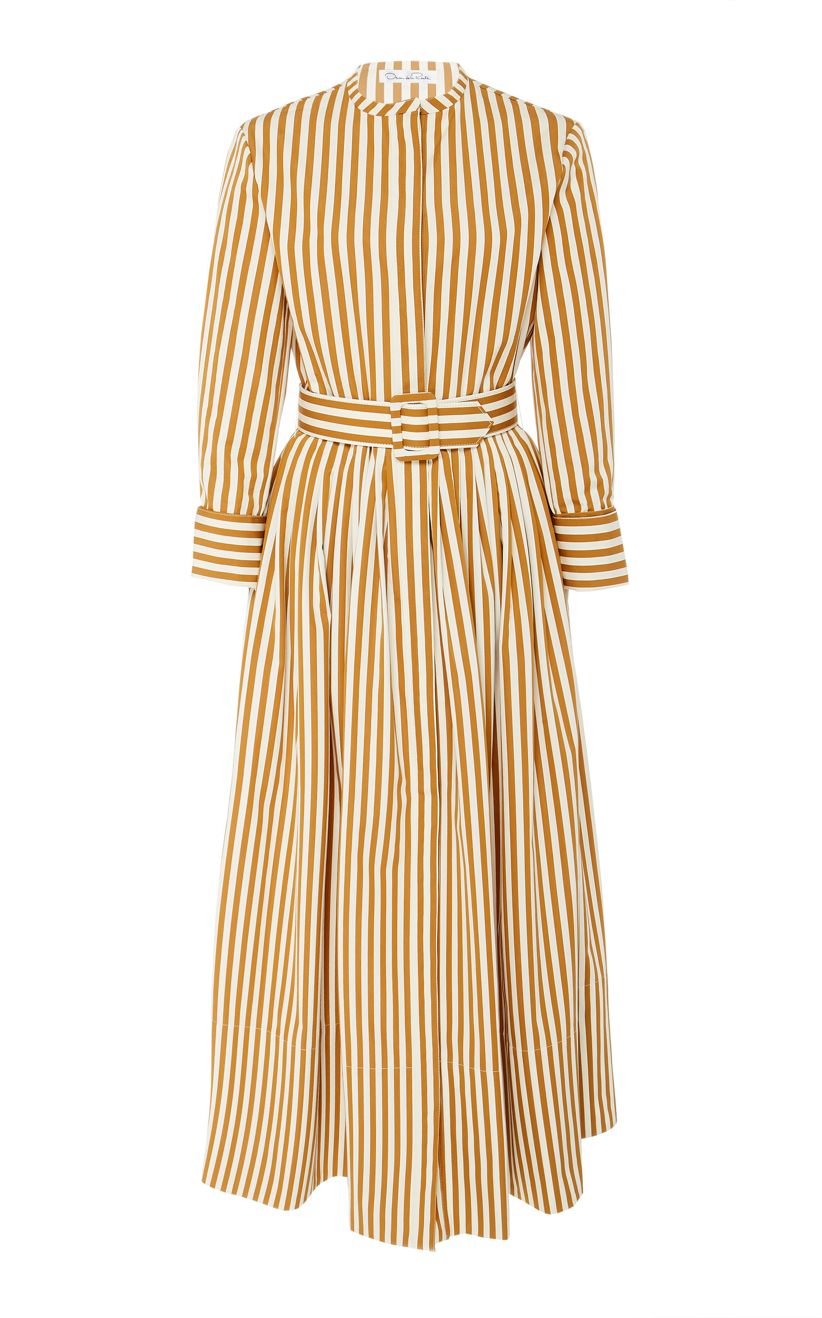 striped cotton midi dress