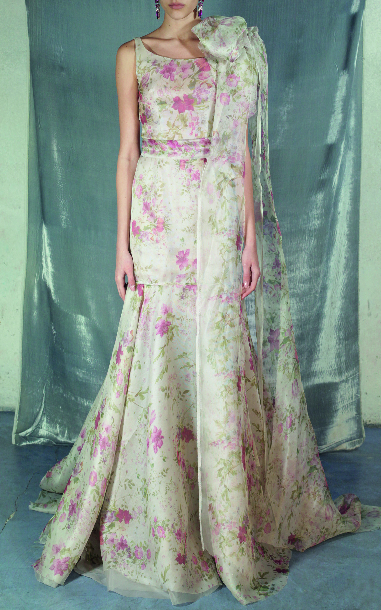 printed silk gown