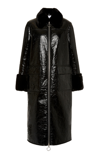 Kristen Faux Fur-Trimmed Faux Leather Coat by Stand | Moda Operandi
