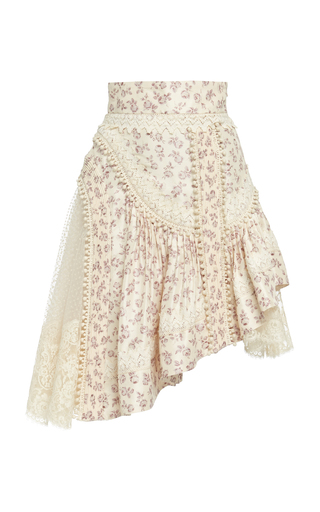 Sabotage Asymmetric Floral-Print Silk Skirt by | Moda Operandi