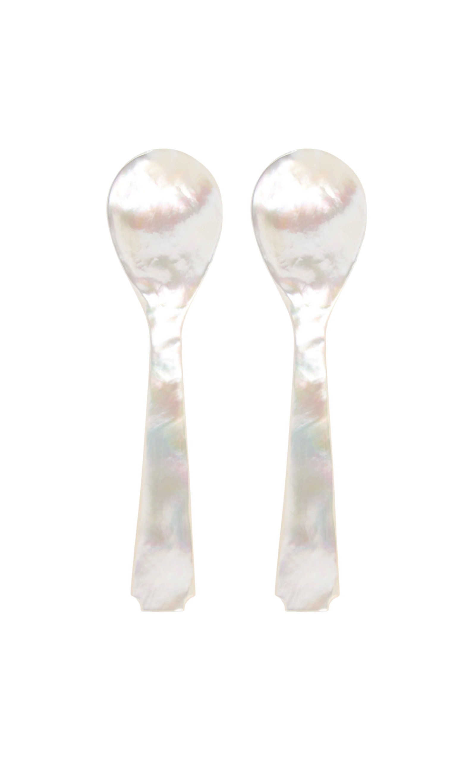 Lorenzi Milano Set-of-Two Mother-of-Pearl Caviar Spoons - White