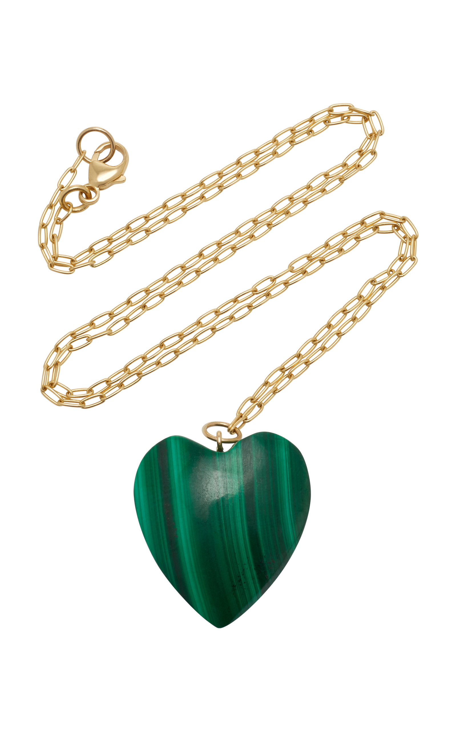 14K Gold And Malachite Necklace
