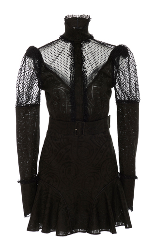 Madilyn Ruffled Sheer-Inset Mini Dress by Alexis | Moda Operandi